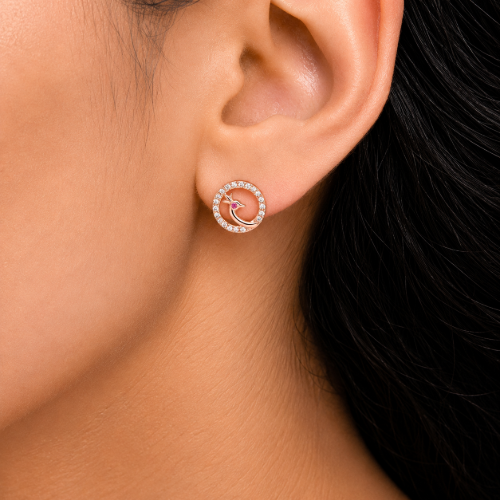 Picture of Deer Halo Stud Earrings