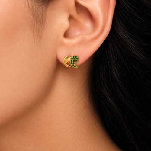 Picture of Green CZ Swirl Stud Earrings