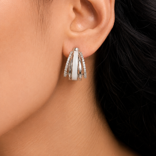 Picture of Mother of Pearl Curve Stud Earrings