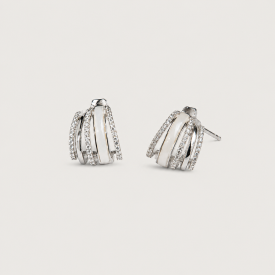 Picture of Mother of Pearl Curve Stud Earrings