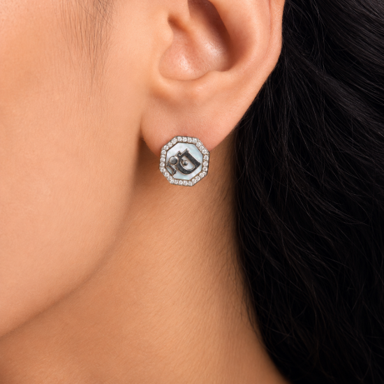 Picture of Mother of Pearl Octagon Stud Earrings
