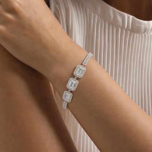 Picture of 925 Silver Emerald CZ Bracelet