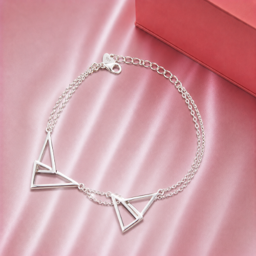 Picture of 925 Silver Geometric Triangle Bracelet