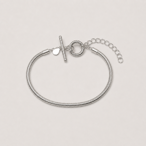 Picture of 925 Silver Snake Chain Toggle Bracelet