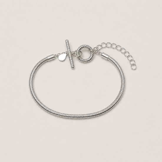 Picture of 925 Silver Snake Chain Toggle Bracelet