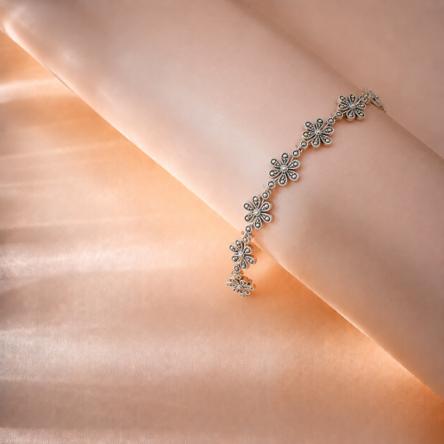 Picture of 925 Silver Vintage Floral Bracelet