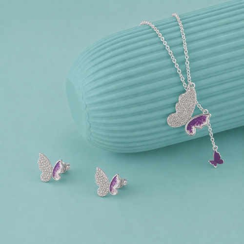 Picture of 925 Silver Butterfly Pendant Set