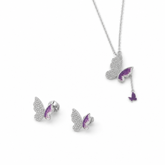 Picture of 925 Silver Butterfly Pendant Set