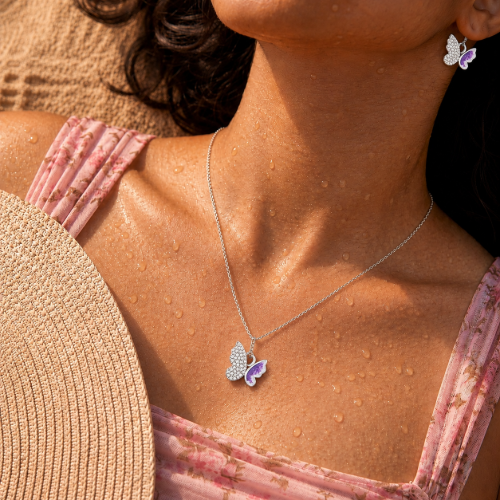 Picture of 925 Silver Butterfly Pendant Set