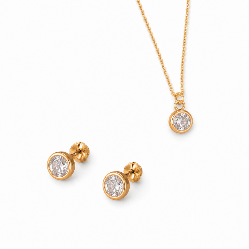 Picture of 925 Silver Gold Plated Solitaire Pendant
