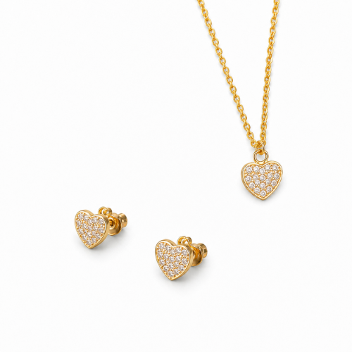Picture of 925 Silver Heart Pendant Set