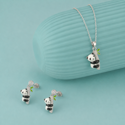 Picture of 925 Silver Panda Jewelry Set