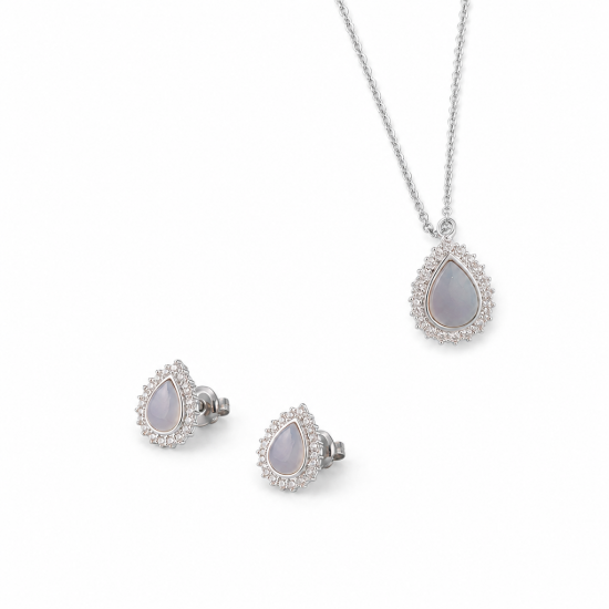 Picture of 925 Silver Pear Drop Pendant Set