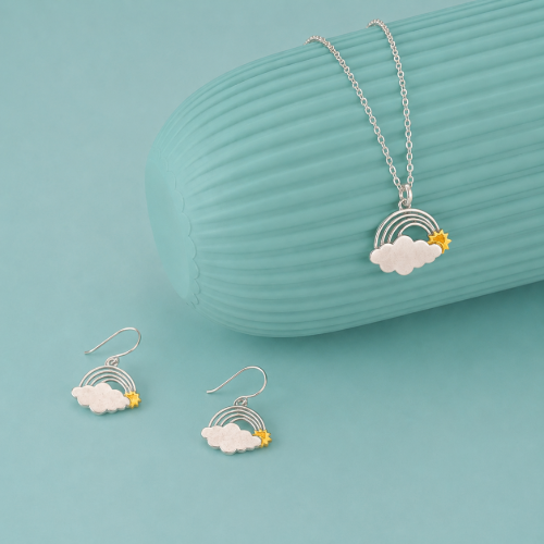 Picture of 925 Silver Rainbow Cloud Jewelry Set
