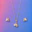Picture of 925 Silver Rose Gold Calla Lily Jewelry Set