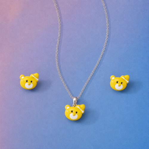 Picture of 925 Silver Teddy Bear Jewelry Set