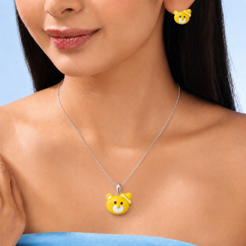Picture of 925 Silver Teddy Bear Jewelry Set