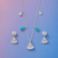 Picture of 925 Silver Turquoise CZ Fan Jewelry Set