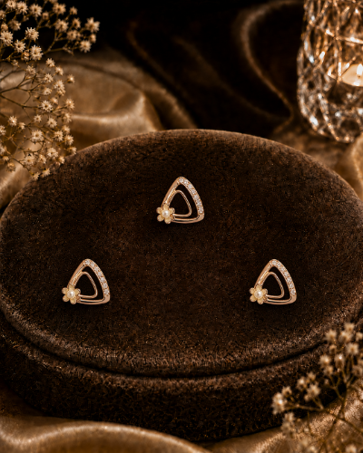Picture of Rose Gold Pearl Triangle Set