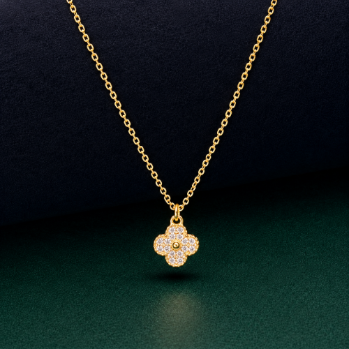 Picture of 925 Crystal Clover Gold Pendant