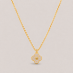 Picture of 925 Crystal Clover Gold Pendant