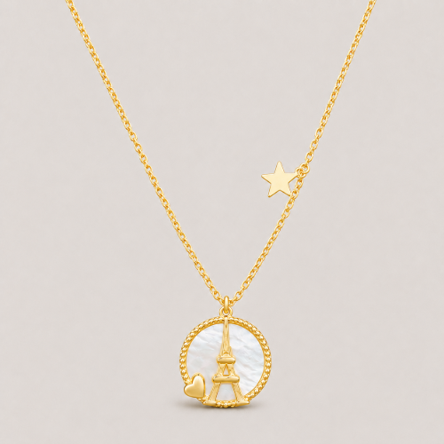 Picture of 925 Eiffel Tower Gold Pendant