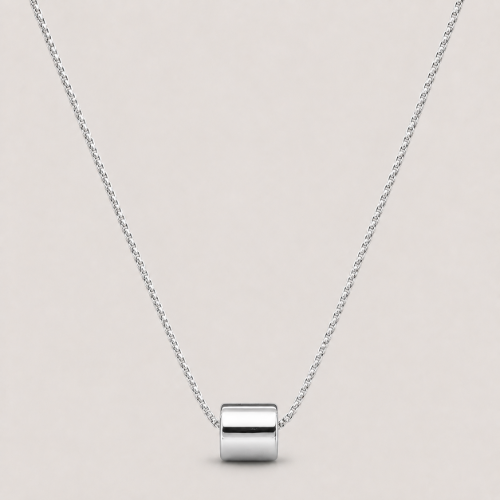 Picture of 925 Minimal Barrel Silver Necklace