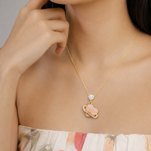 Picture of 925 Lucky Heart Gold Necklace