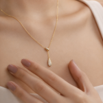 Picture of 925 Crystal Teardrop Gold Necklace