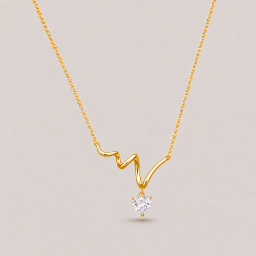 Picture of 925 Silver Heartbeat Heart Necklace