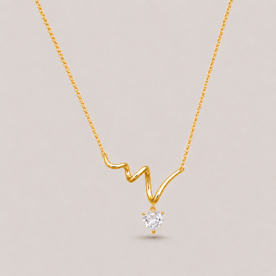 Picture of 925 Silver Heartbeat Heart Necklace