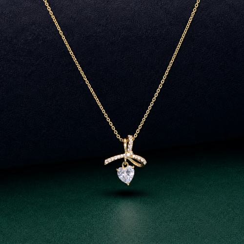Picture of 925 Silver Heart Bow Necklace