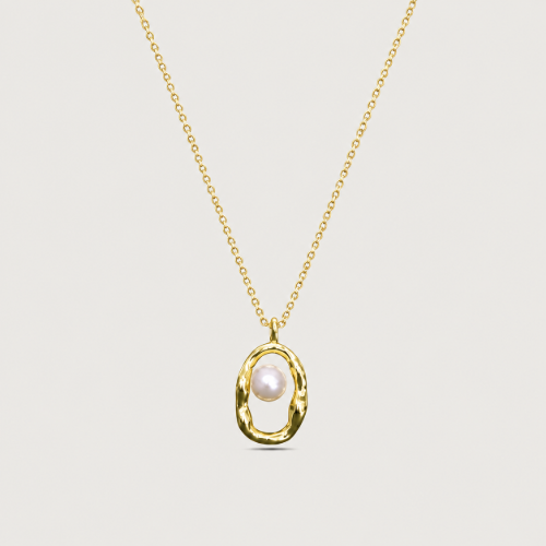 Picture of 925 Silver Pearl Oval Necklace