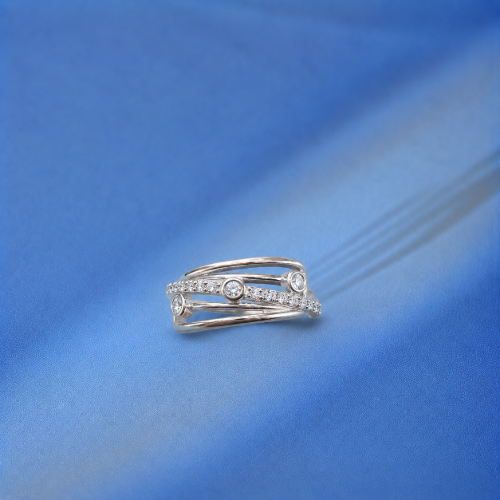 Picture of 925 Silver Triple Band CZ Ring