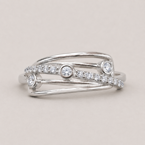 Picture of 925 Silver Triple Band CZ Ring