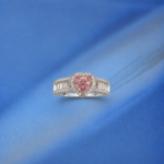Picture of 925 Silver Pink Heart Stone Ring
