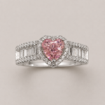 Picture of 925 Silver Pink Heart Stone Ring