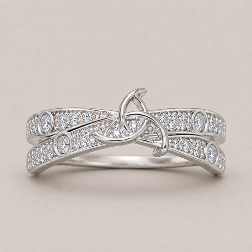 Picture of 925 Silver Interlocking Infinity Sparkle Ring