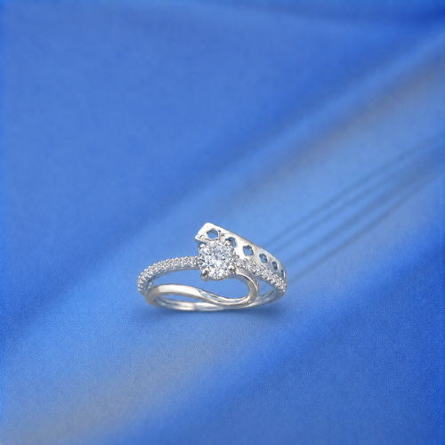Picture of 925 Silver Elegant Solitaire Open Band Ring