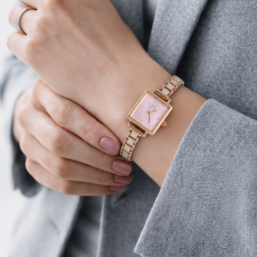 Picture of 925 Silver Rose Gold Square Watch