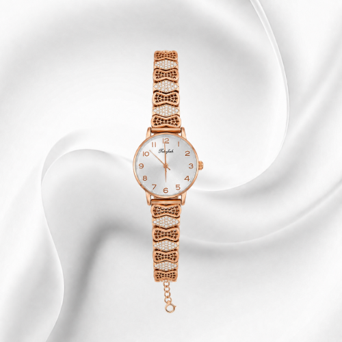 Picture of 925 Silver Rose Gold Designer Bracelet Watch
