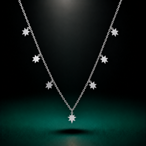 Picture of 925 Silver Star Charm Pendant Necklace