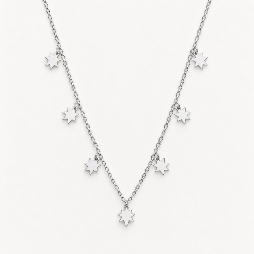 Picture of 925 Silver Star Charm Pendant Necklace