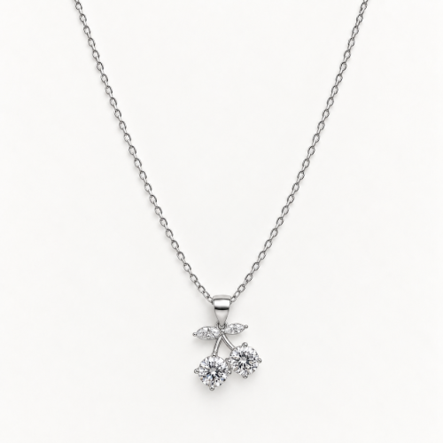 Picture of 925 Sterling Silver Cherry CZ Pendant Necklace