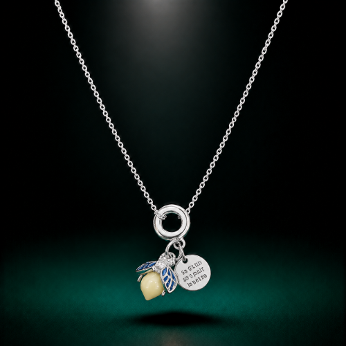 Picture of 925 Sterling Silver Blue Wing Charm Pendant Necklace