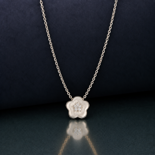 Picture of 925 Silver Floral Bloom Pendant Necklace