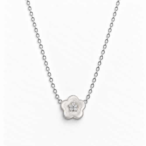 Picture of 925 Silver Floral Bloom Pendant Necklace