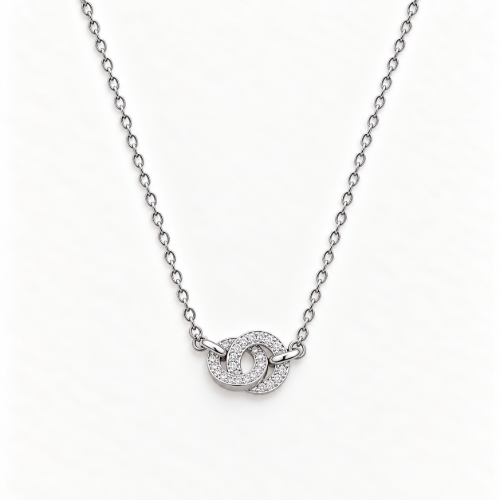Picture of 925 Silver Interlocking Circle Pendant Necklace