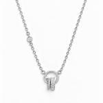 Picture of 925 Silver Elegant Circle Drop Pendant Necklace