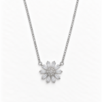Picture of 925 Silver Sunburst Floral Pendant Necklace